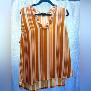 Ann Taylor Striped sleeveless Blouse, size XL